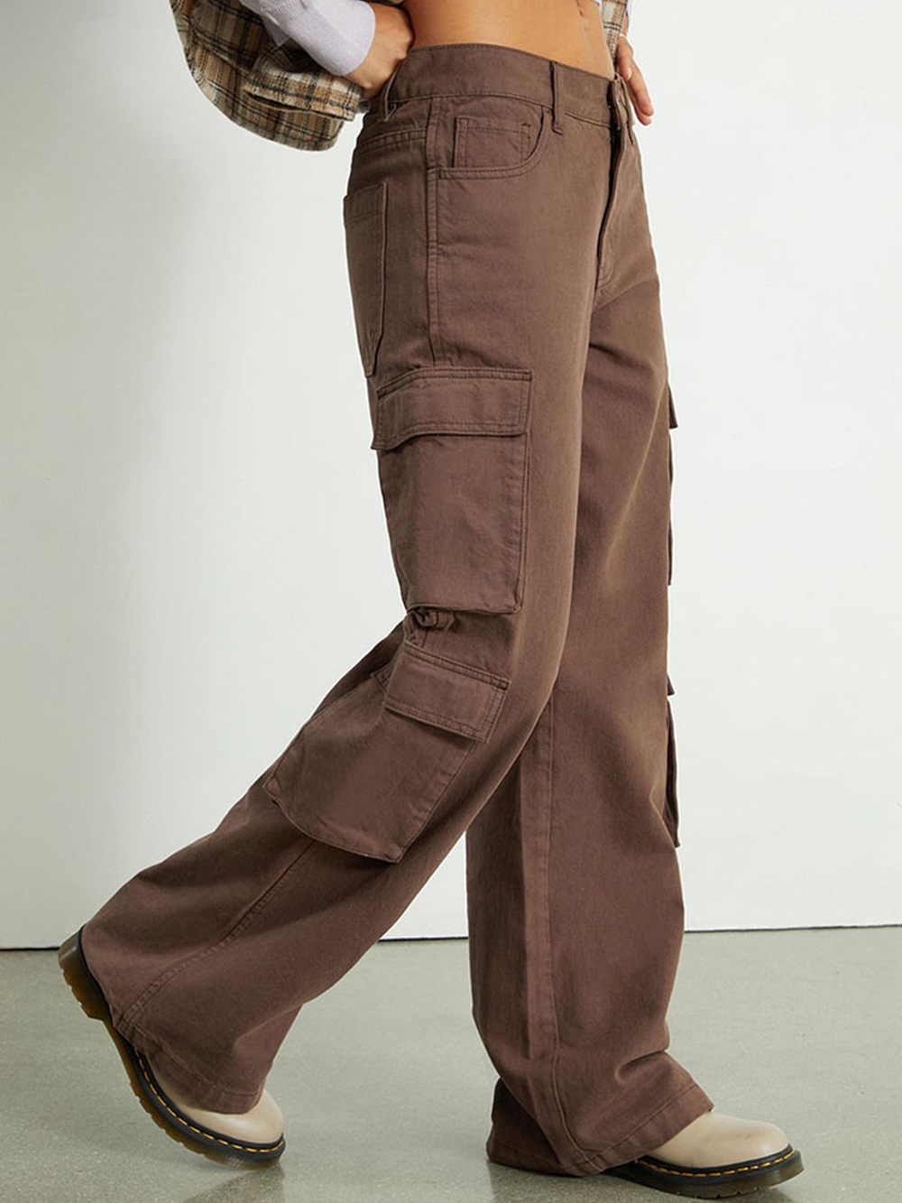 RSQ Low Rise Overdyed Cargo Pants | NWT | Size Small | Faded Brown